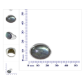 Bijoux à anneaux en argent massif en pierres précieuses Labradorite Gemstone 925